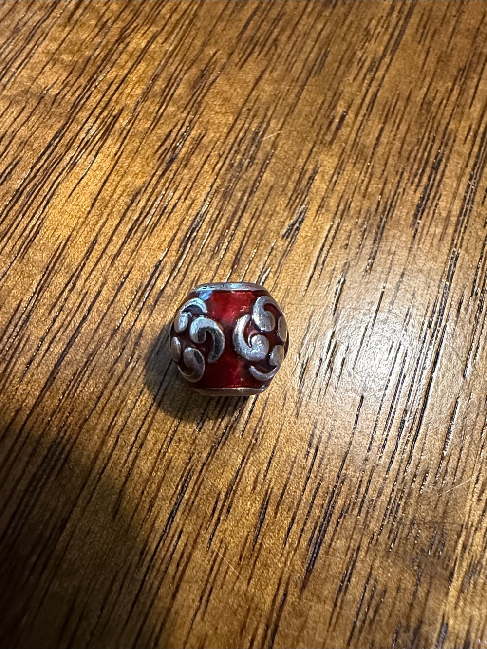 Pandora Red Enamel Filigree Bead Charm - Women Jewelry
